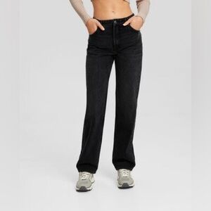Bershka Straight Fit Black Jeans